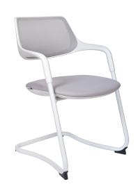 Кресло офисное / Diamond CF / белый пластик / серая сетка / серая ткань - Фото предпросмотра