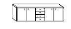 MIAMI MM 008 Palissandre Греденция (229х45х70) Палисандр Miami (мебель для руководителей)  палисандр - Фото предпросмотра