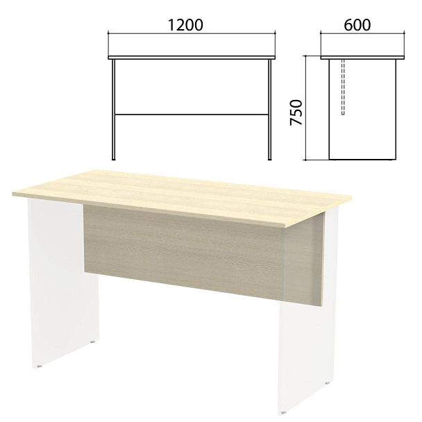 Столешница, царга стола письменного "Канц" 1200х600х750 мм, цвет дуб молочный, СК22.15.1 - Вид 2