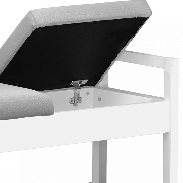 Обувница деревянная Вудсен Белый/Светло-серый велюр - Вид 9