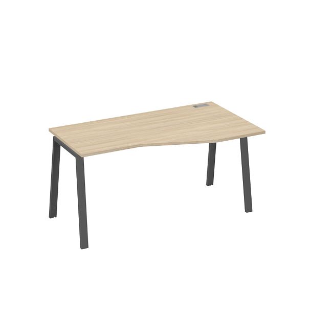 Стол эргономичный правый "Техно" на металлокаркасе TRE A4 А4 Б3 066 БП дуб скандинавский / металлокаркас антрацит - Вид 1