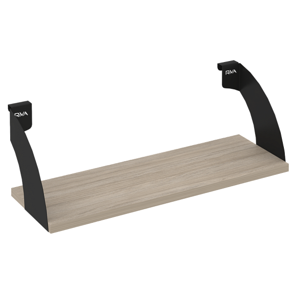 Навесные полки. Кронштейны+ЛДСП полка 600мм MAN-41-6 Дуб аттик/Чёрный металл 600*220*200 - Вид 1