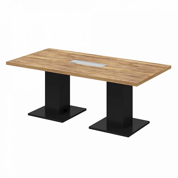 Стол переговорный "Столы для переговоров" ПК-ПРЛ-СТГ200Х100-В1-1078 таксония медовая - Вид 1