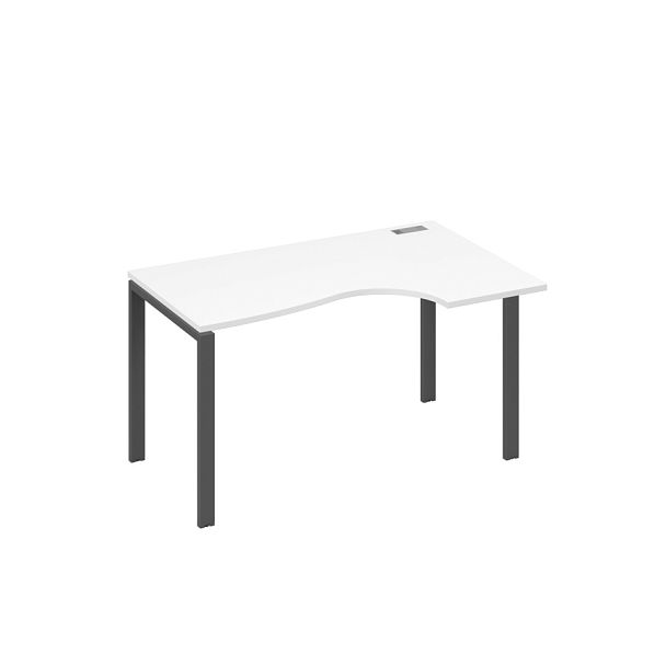 Стол эргономичный правый "Классика" на металлокаркасе UNO A4 А4 Б1 044 БП белый премиум / металлокаркас антрацит - Вид 1