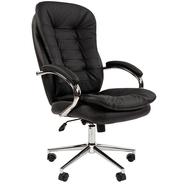 Кресло CHAIRMAN 795, натуральная кожа/экокожа, черный - Вид 1