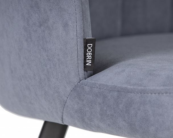 Стул обеденный DOBRIN NAOMI (ЭМАЛЬ ЧЕРНЫЙ МУАР велюр Catania Steel) - Вид 7