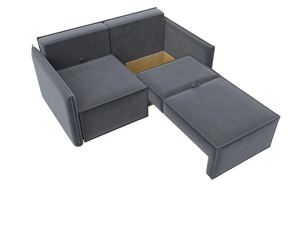 Диван прямой Либерти мини Велюр серый - Вид 7