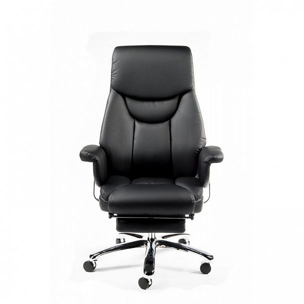 Кресло Парламент / (black) сталь + хром / черная кожа - Вид 6