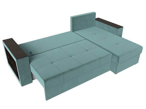 Диван угловой Дубай Лайт угол правый (полностью велюр бирюзовый) - Вид 9