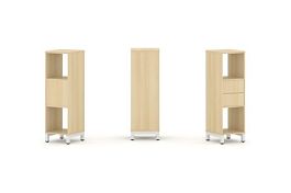 Стайл Проджект Набор стеллажа 1 сторон., 3 яр. SN.NS-311 Акация Лорка/Металл Белый 387*400*1248 - Фото предпросмотра