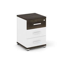 Concept Тумба опорная/приставная 3 ящ. CN.TUO-001 W Дуб Мали/Белый Бриллиант/Металл Белый 420*420*583 - Фото предпросмотра