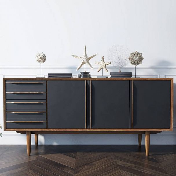 Комод 3 двери "Bruni Black" BR04 - Вид 4