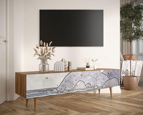 Комод Berber с ящиками низкий под TV арт BB19/Print_51 - Вид 3