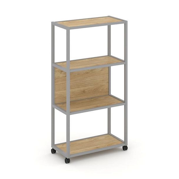Shelf Mobile Стеллаж 4 уровня 1 секция VR.LT-STK-402.06 Тиквуд Светлый/Металл Серый 600*400*1523 - Вид 1