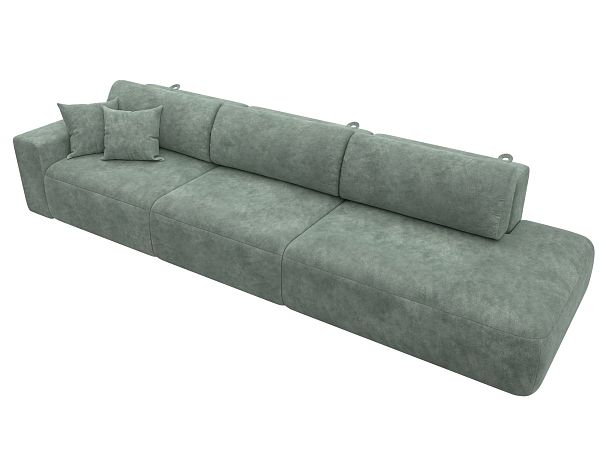 Диван прямой Лига-036 НПБ Модерн Лонг подлокотник слева Велюр зеленый - Вид 5