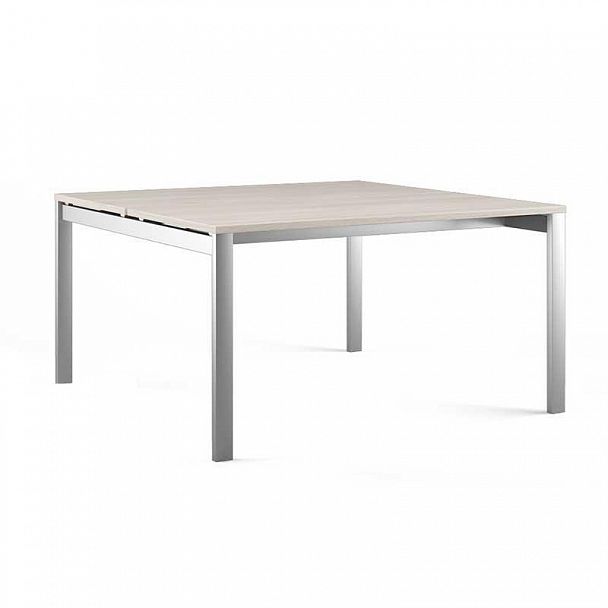 Стол для переговоров Tess Metal 120x120x75 светлый дуб - Вид 1
