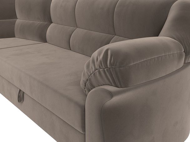 Диван угловой Карнелла левый (полностью велюр коричневый) - Вид 4