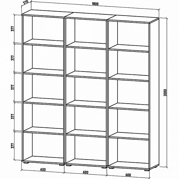 Стеллаж комбинированный Тунис-6 - Вид 2