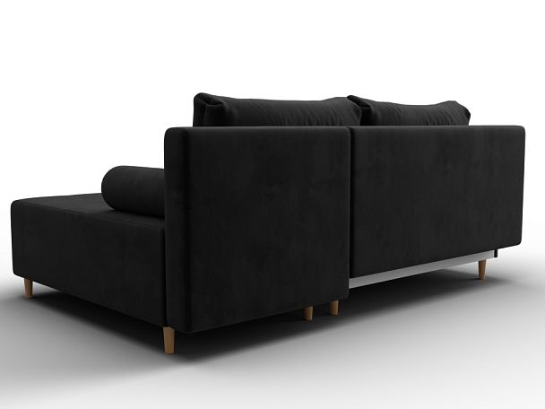 Диван угловой Лига-102 угол универсальный Велюр черный - Вид 5