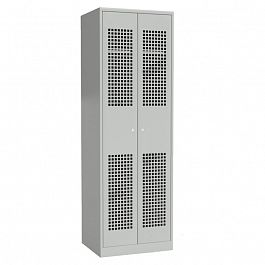 Шкаф для одежды 2 ств 1860x600x500 с перфорированной дверью (дверь из 0.7) - Фото предпросмотра