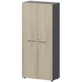 Шкаф высокий закрытый СМШ58F(Ч) Кронберг/Графит 792x380x1990 Кортез - Фото предпросмотра