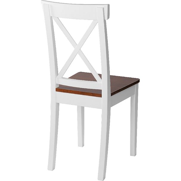 Стул деревянный с жестким сиденьем Бергольф Белый/Темный орех - Вид 4