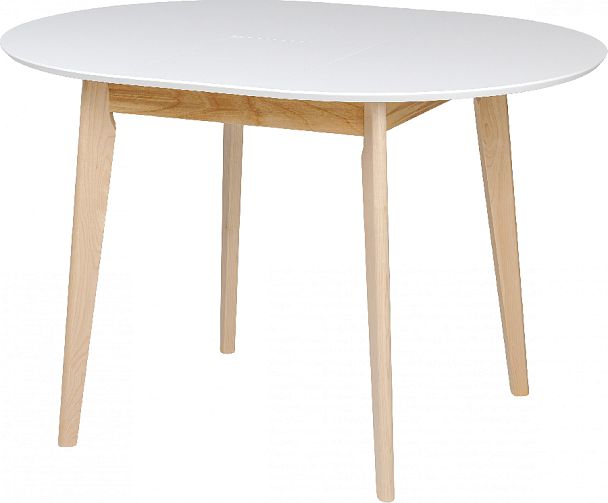 Стол деревянный круглый раскладной Норден D90 Белый/Натуральный - Вид 7