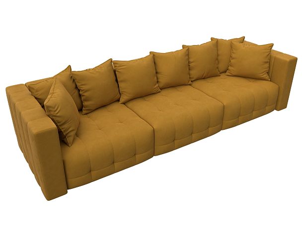 Диван прямой Лига-052 НПБ Лонг Велюр желтый - Вид 6