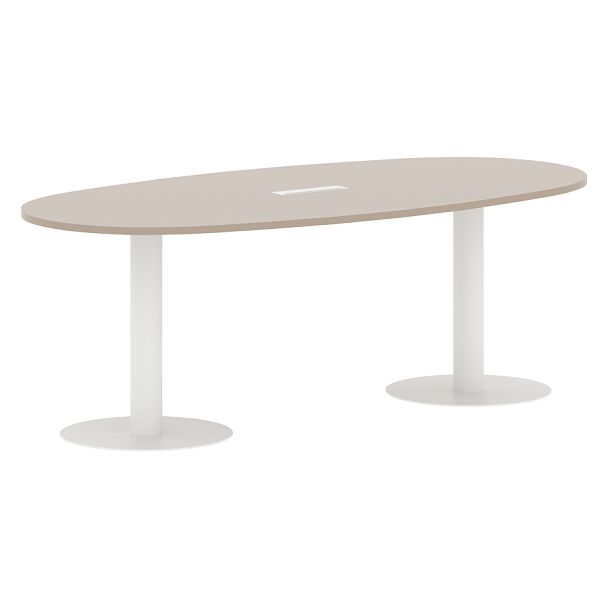 Конференц стол ПРГ-3 Мокачино/Белый 2200х1100х750 - Вид 1