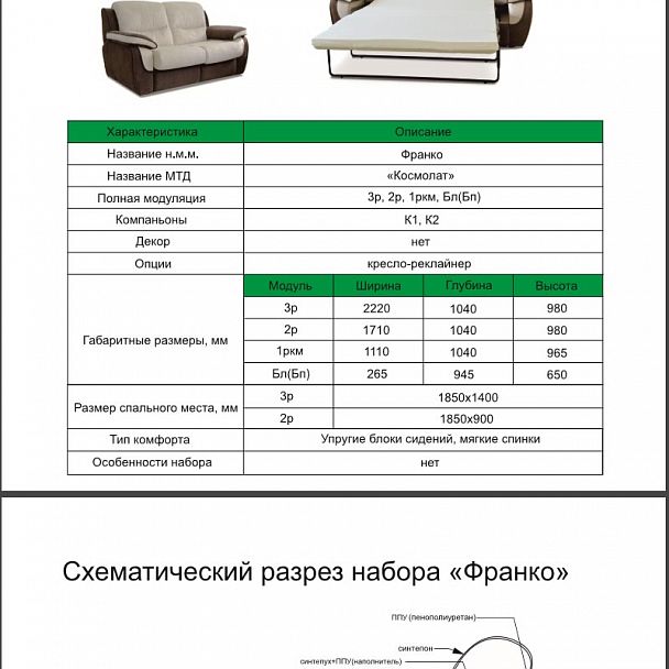 Диван "Франко" 3Р - Вид 7