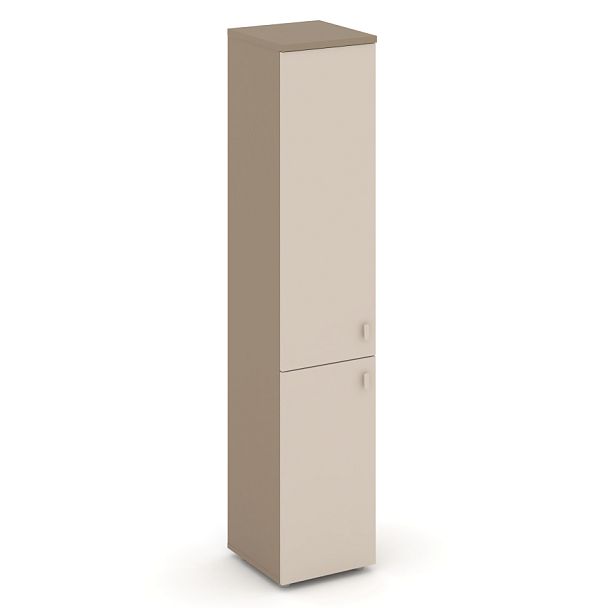 Estetica Шкаф высокий узкий левый (1 низкий фасад ЛДСП+1 средний фасад ЛДСП) ES.SU-1.3 (L) Латте/Капучино 400*420*1977 - Вид 1