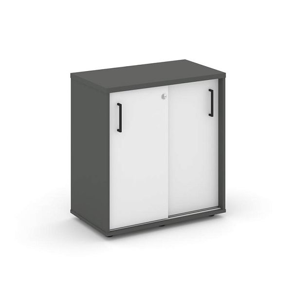 Стайл Проджект Тумба опорная/приставная SN.TOP-042 Антрацит/Антрацит/Белый/Черный Ручки 700*400*750 - Вид 1