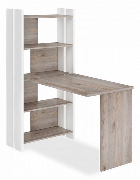 Стол компьютерный Домино Лайт СТЛ-ОВ+С100Прям без тумбы Белый/Нельсон - Вид 1