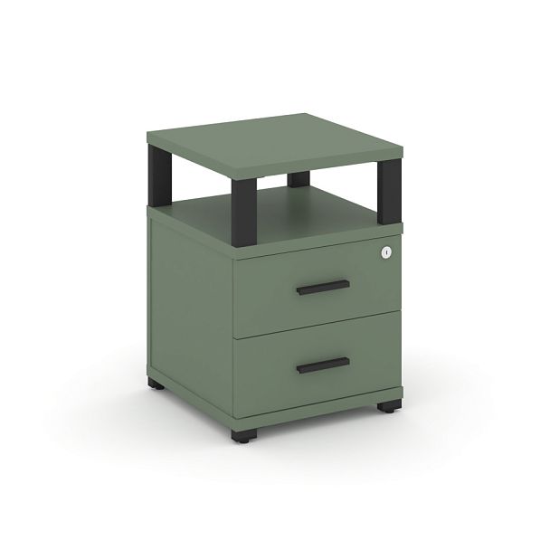 Concept Тумба приставная 2 ящ. с надставкой CN.TUP-002 B Кобо/Металл Черный 420*420*583 - Вид 1