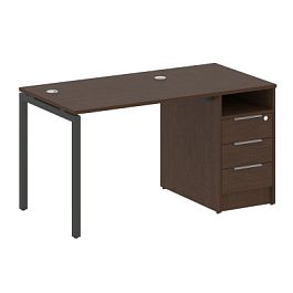 Metal System Quattro Р. ст. с тумбой на П-образном м/к 40БП.РС-СТП-1.1 Венге/Антрацит металл 1412*720*750 - Фото предпросмотра