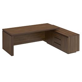 Стол руководителя на опорной тумбе Mark-II МК 138-2 орех тоскана - Фото предпросмотра