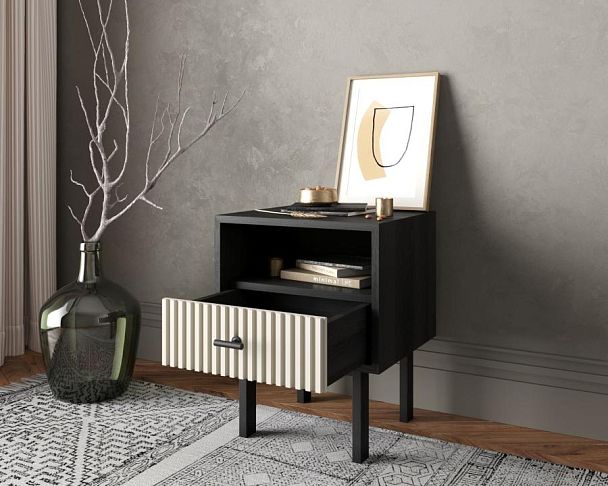 Тумбочка с нижним ящиком Emerson арт EM17/milky/L - Вид 2