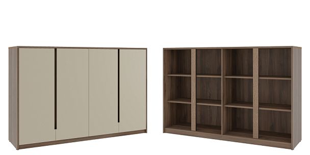 Шкаф средний Artwood 176,2x45x114,2 дуб капучино - Вид 1