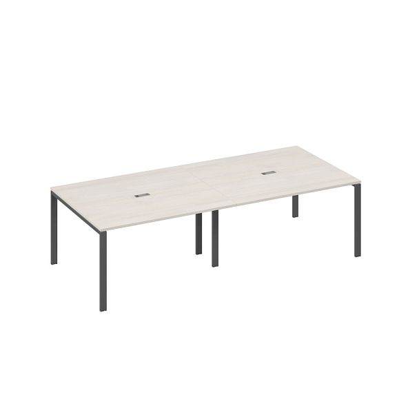 Стол переговорный 280 на каркасе UNO A4 А4 Б1 132-2 БП дуб / металлокаркас антрацит - Вид 1