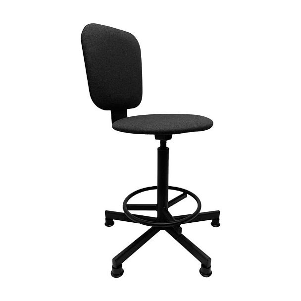 Стул кресло кассира, ресепшн РС37, на винте, без подлокотников, ткань, темно-серый - Вид 2