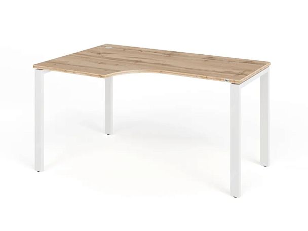 TANDEM RTD074-MK-140L-V Стол угловой на металлокаркасе левый 1400х900х750 Вотан/Белый - Вид 1