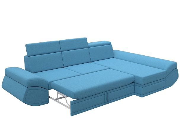 Диван угловой Лига-032 правый угол Рогожка голубой - Вид 7