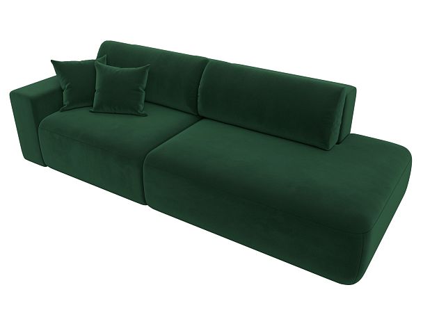 Диван прямой Лига-036 Модерн подлокотник слева Велюр зеленый - Вид 6