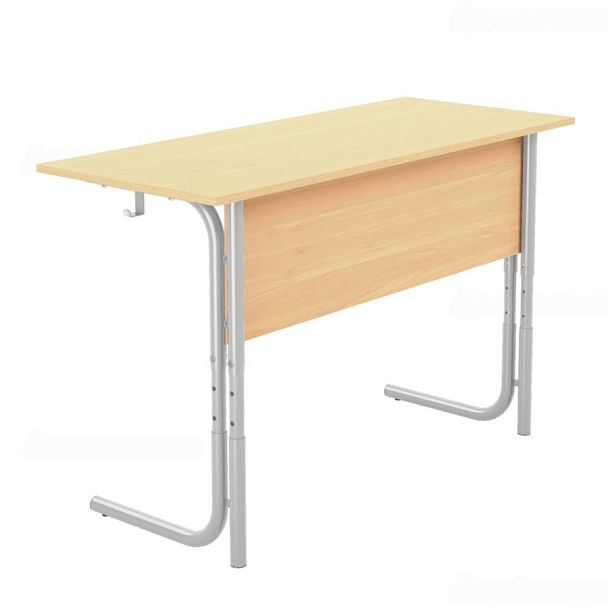 Стол ученический 100РВ, 2-местный, регулируемый на круглой трубе (м/к Коричневый, Серый, Черный), гр.4-6 - Вид 1