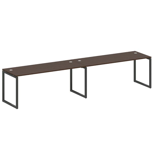Metal System Quattro Р. ст. на 2 раб. места на О-образном м/к 40БО.СМ-2.5 Венге/Антрацит металл 3600*720*750 - Вид 1