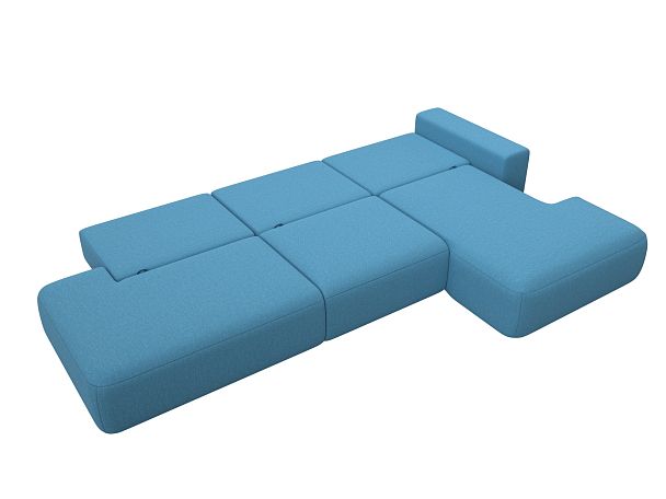 Диван угловой Лига-036 НПБ Модерн Лонг правый угол Рогожка голубой - Вид 10