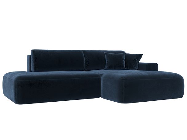 Диван угловой Лига-036 НПБ Модерн правый угол Велюр синий - Вид 1