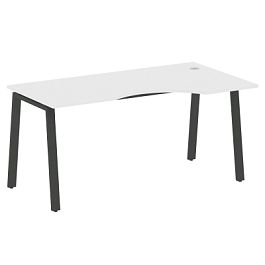 Metal System Стол криволинейный правый на А-образном м/к БА.СА-1 (R) Белый/Антрацит металл 1600*900*750 - Фото предпросмотра