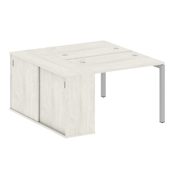 Metal System Quattro Р. ст. с шкафом-купе на П-образном м/к 50БП.РС-СШК-1.1 Т Дуб наварра/Серый металл 1410*1475*750 - Вид 1