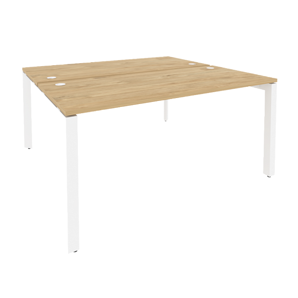 Onix Рабочая станция на П-образном м/к O.MP-D.RS-2.4.7 Тиквуд светлый/Белый металл 1580*1475*750 - Вид 1